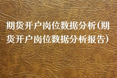 期货开户岗位数据分析(期货开户岗位数据分析报告)_https://gjqh.wpmee.com_期货百科_第1张