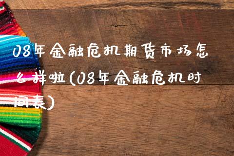 08年金融危机期货市场怎么样啦(08年金融危机时间表)_https://gjqh.wpmee.com_期货百科_第1张