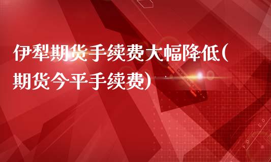 伊犁期货手续费大幅降低(期货今平手续费)_https://gjqh.wpmee.com_期货开户_第1张