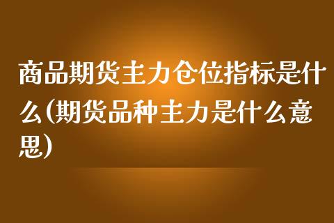 商品期货主力仓位指标是什么(期货品种主力是什么意思)_https://gjqh.wpmee.com_期货新闻_第1张