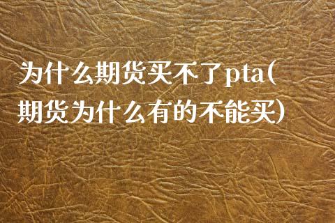 为什么期货买不了pta(期货为什么有的不能买)_https://gjqh.wpmee.com_期货新闻_第1张