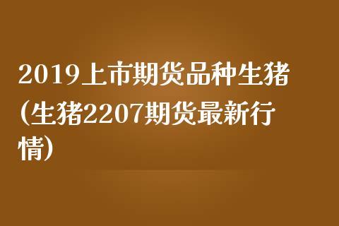 2019上市期货品种生猪(生猪2207期货最新行情)_https://gjqh.wpmee.com_期货平台_第1张