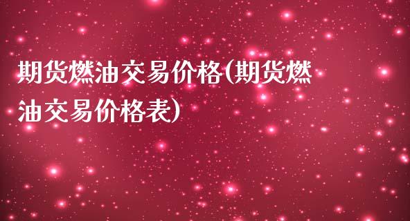 期货燃油交易价格(期货燃油交易价格表)_https://gjqh.wpmee.com_期货新闻_第1张