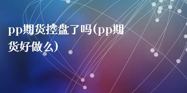 pp期货控盘了吗(pp期货好做么)_https://gjqh.wpmee.com_期货新闻_第1张