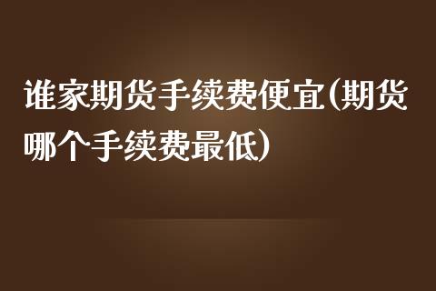 谁家期货手续费便宜(期货哪个手续费最低)_https://gjqh.wpmee.com_期货百科_第1张