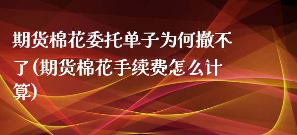 期货棉花委托单子为何撤不了(期货棉花手续费怎么计算)_https://gjqh.wpmee.com_期货新闻_第1张