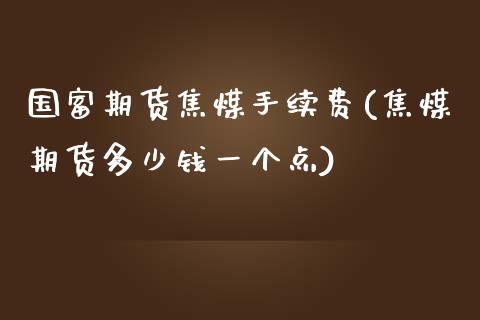 国富期货焦煤手续费(焦煤期货多少钱一个点)_https://gjqh.wpmee.com_期货平台_第1张