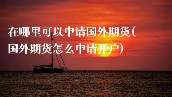 在哪里可以申请国外期货(国外期货怎么申请开户)_https://gjqh.wpmee.com_期货新闻_第1张