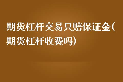 期货杠杆交易只赔保证金(期货杠杆收费吗)_https://gjqh.wpmee.com_国际期货_第1张