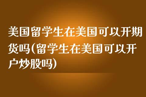 美国留学生在美国可以开期货吗(留学生在美国可以开户炒股吗)_https://gjqh.wpmee.com_期货开户_第1张