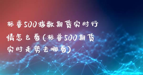 标普500指数期货实时行情怎么看(标普500期货实时走势去哪看)_https://gjqh.wpmee.com_期货开户_第1张