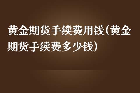 黄金期货手续费用钱(黄金期货手续费多少钱)_https://gjqh.wpmee.com_期货新闻_第1张