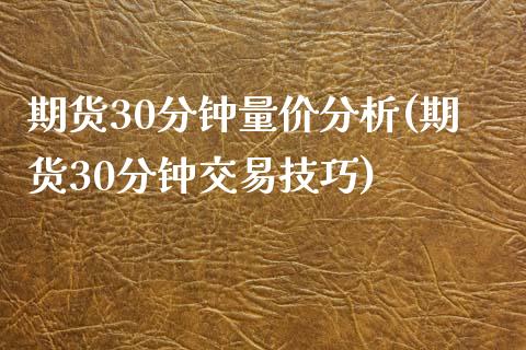 期货30分钟量价分析(期货30分钟交易技巧)_https://gjqh.wpmee.com_期货百科_第1张