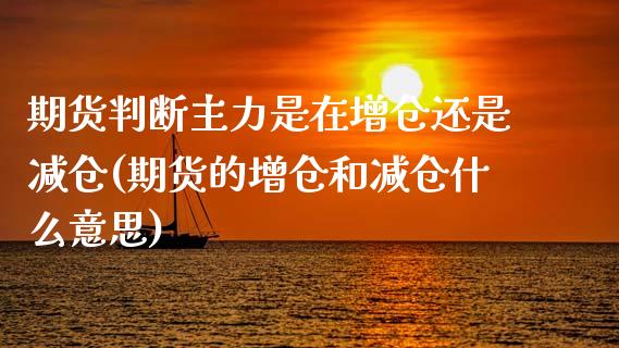 期货判断主力是在增仓还是减仓(期货的增仓和减仓什么意思)_https://gjqh.wpmee.com_期货平台_第1张