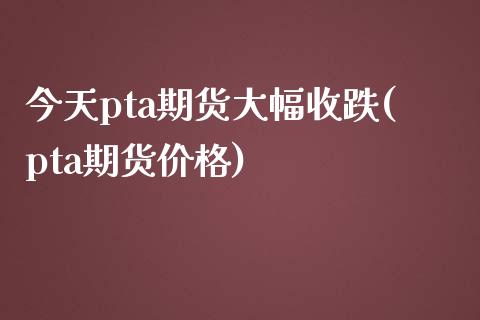 今天pta期货大幅收跌(pta期货价格)_https://gjqh.wpmee.com_期货新闻_第1张