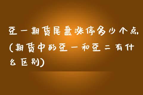 豆一期货尾盘涨停多少个点(期货中的豆一和豆二有什么区别)_https://gjqh.wpmee.com_期货新闻_第1张