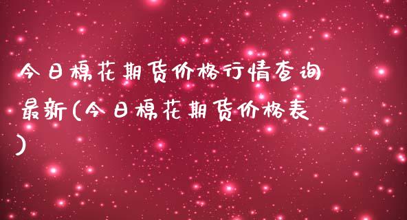 今日棉花期货价格行情查询最新(今日棉花期货价格表)_https://gjqh.wpmee.com_国际期货_第1张