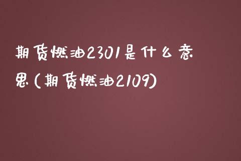 期货燃油2301是什么意思(期货燃油2109)_https://gjqh.wpmee.com_期货开户_第1张