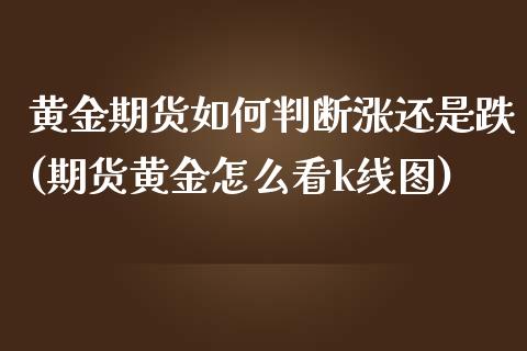 黄金期货如何判断涨还是跌(期货黄金怎么看k线图)_https://gjqh.wpmee.com_期货开户_第1张