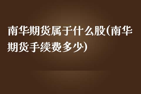 南华期货属于什么股(南华期货手续费多少)_https://gjqh.wpmee.com_期货开户_第1张