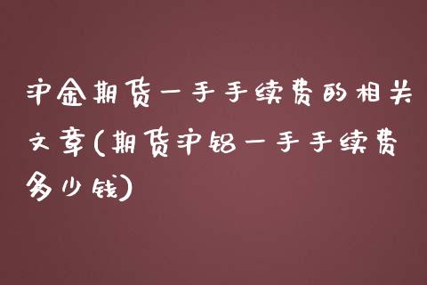 沪金期货一手手续费的相关文章(期货沪铝一手手续费多少钱)_https://gjqh.wpmee.com_期货百科_第1张