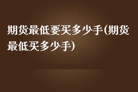 期货最低要买多少手(期货最低买多少手)_https://gjqh.wpmee.com_期货开户_第1张