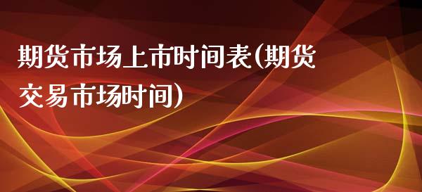 期货市场上市时间表(期货交易市场时间)_https://gjqh.wpmee.com_期货平台_第1张